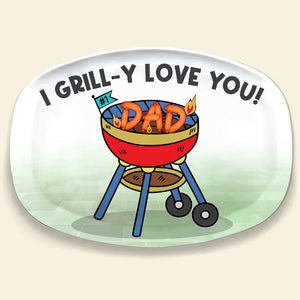 I Grill-y Love You, Personalized Grilling Family Resin Plate - Resin Plate - GoDuckee