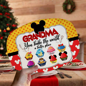 Personalized Gifts For Grandma, Sweet Cupcakes Christmas Resin Plate 03TOLU011124 - Plates - GoDuckee