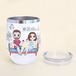 Cheers To Another Year Together, Personalized Funny Couple Wine Tumbler, Gift For Loved One - Wine Tumbler - GoDuckee