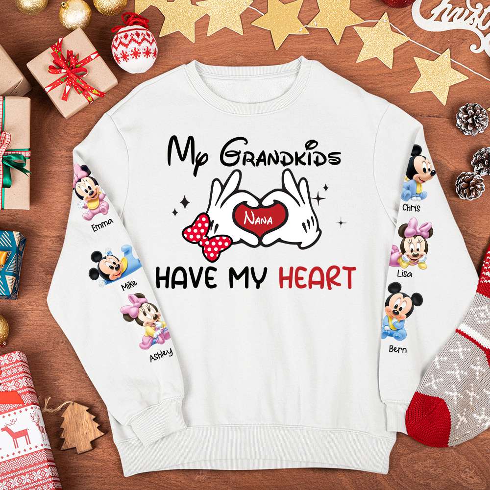My Grandkids Have My Heart, Gift For Family, Personalized Shirt, Cartoon Mouse Kid Shirt, Christmas Gift 01OHHN201023 - AOP Products - GoDuckee