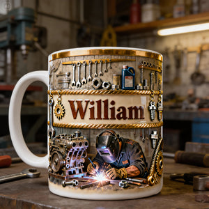 Proud Welder At Work Mug- Personalized Gifts For Welder 04PALU201225 - Coffee Mug - GoDuckee
