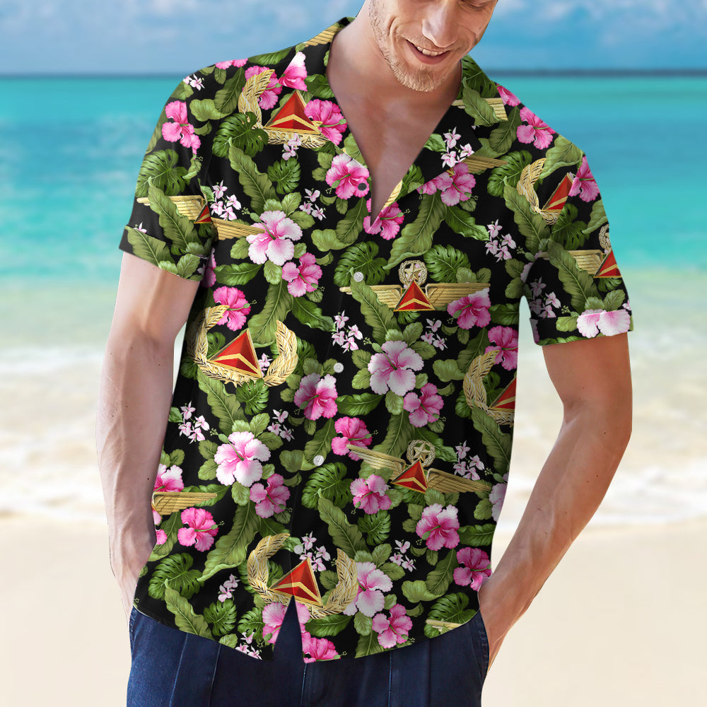 Gift For Pilot, Personalized Hawaiian Shirt, Pilot Wing Badge Custom Hawaiian Shirt, Summer Gift - Hawaiian Shirts - GoDuckee