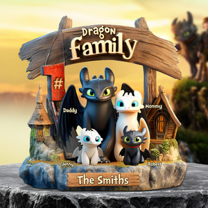 Dragon Family Acrylic Plaque - Personalized Gifts For Family 04TGPU080525 - Shaped Plaques - GoDuckee