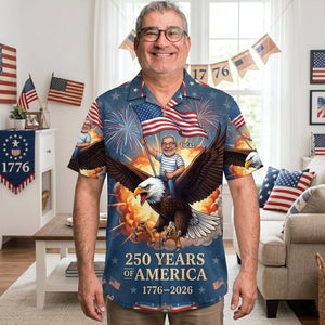 Custom Photo Free Ride With American Eagle Hawaiian Shirt, Personalized Gifts For Patriots 04qhtn300526 - Hawaiian Shirts - GoDuckee