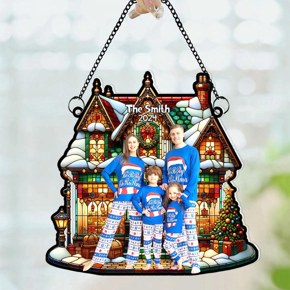 Custom Photo Christmas Gifts For Family Suncatcher Ornament 01tolu180924 - Ornament - GoDuckee