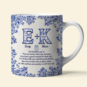 Toile de Jouy Faith & Love Mug Personalized Gifts For Couple 01HYDT061025 - Coffee Mug - GoDuckee