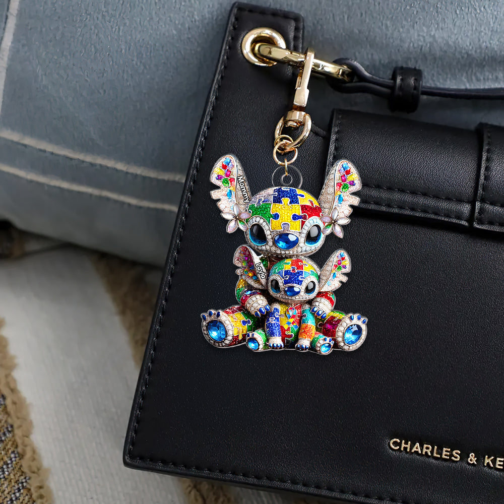 Personalized Gift For Autism Mom Acrylic Keychain Mama Bear Holding Her Little One 04TGMH190325 - Keychains - GoDuckee