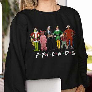 Christmas Friends Movie Characters Sweatshirt 53acxx260824 - Shirts - GoDuckee