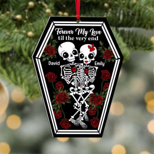 Forever My Love Til The Very End, Personalized Ornament, Christmas Gifts For Couple - Ornament - GoDuckee