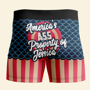 Personalized Gifts For Couple Men's Boxers America's Ass Property - Boxers & Briefs - GoDuckee