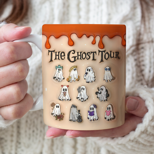 Gifts For Horror Fans, Ghost Halloween 3D Inflated White Mug 01NAPU040924 - Coffee Mug - GoDuckee