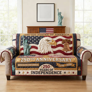 Proud Anniversary Quilted Sofa Cover, Personalized Gifts For Patriots 04qhtn270126 - Sofa Cover - GoDuckee