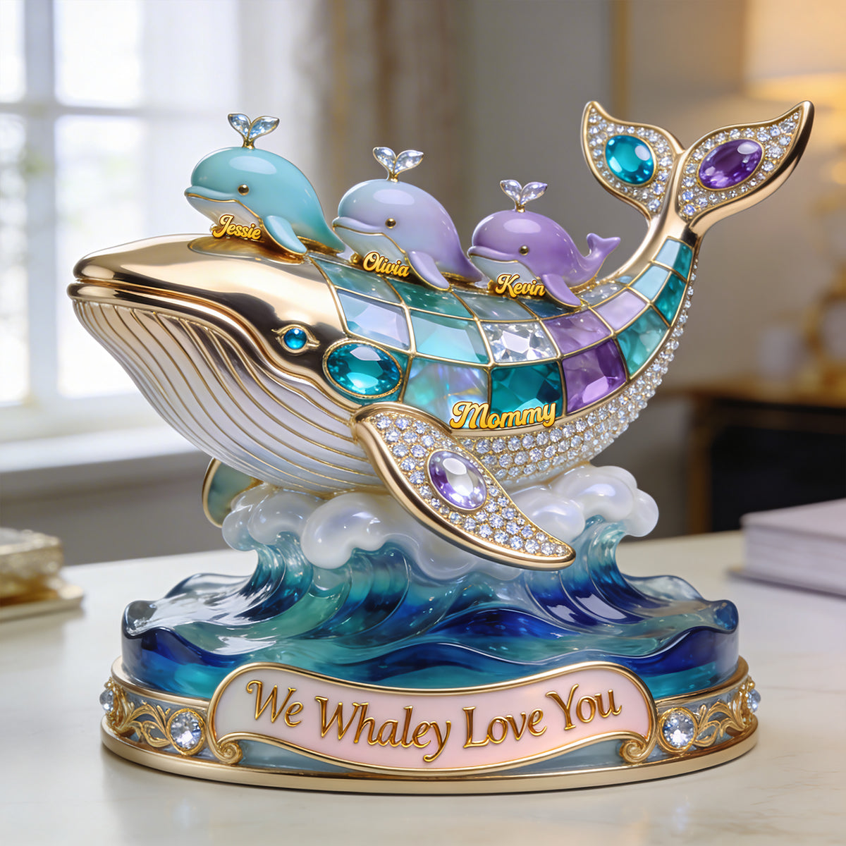 Whale Mom Acrylic Plaque - Personalized Gifts For Mother's Day 01pgta050326 - Shaped Plaques - GoDuckee