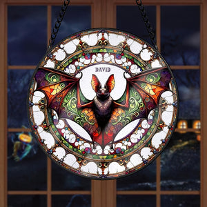 Personalized Halloween Gifts For Horror Fans Bat Stained Glass 05acqn220824 - Ornament - GoDuckee