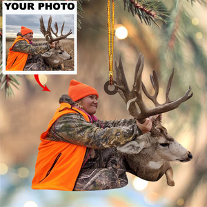 Custom Photo Gifts For Hunter, Deer Hunting Photo Christmas Ornament 29pgxx290824 - Ornament - GoDuckee