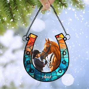 Personalized Custom Photo Gifts For Horse Lovers Suncatcher Ornament 03OHLU181124 - Ornament - GoDuckee