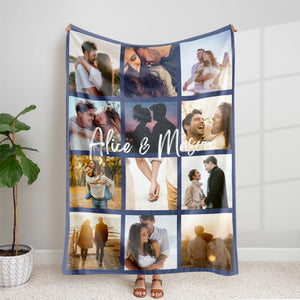 Custom Couple Photo Blanket, Couple Special Moments Photo, Gift For Lover - Blanket - GoDuckee