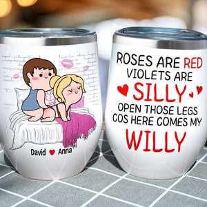 Personalized Gifts For Girlfriend Wine Tumbler Open Those Legs - Tumbler Cups - GoDuckee