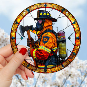 Personalized Gifts For Firefighter Suncatcher Ornament 05ACDT280824 - Ornament - GoDuckee