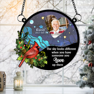 Custom Photo Heaven Suncatcher, Memorial The Sky Looks Different When You Have Someone You Love Up There Suncatcher 04TOMH270824 - Ornament - GoDuckee