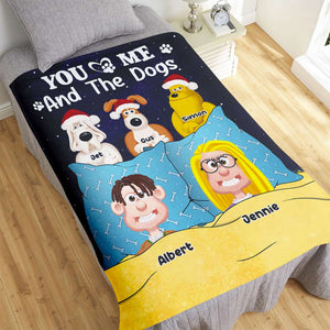 Personalized Gifts For Movie Lover Blanket Couple and Dogs Cats 04XQLU101224PA - Blanket - GoDuckee