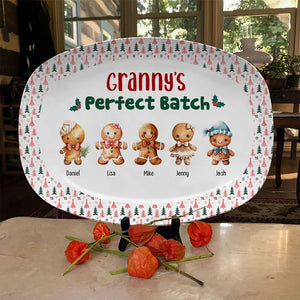 Family's Perfect Batch, Gift For Family, Personalized Resin Plate, Gingerbread Kids Plate, Christmas Gift - Resin Plate - GoDuckee
