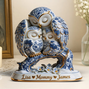 Protective Owl Mom Plaque - Personalized Gifts For Moms 01QHQN130326 - Shaped Plaques - GoDuckee