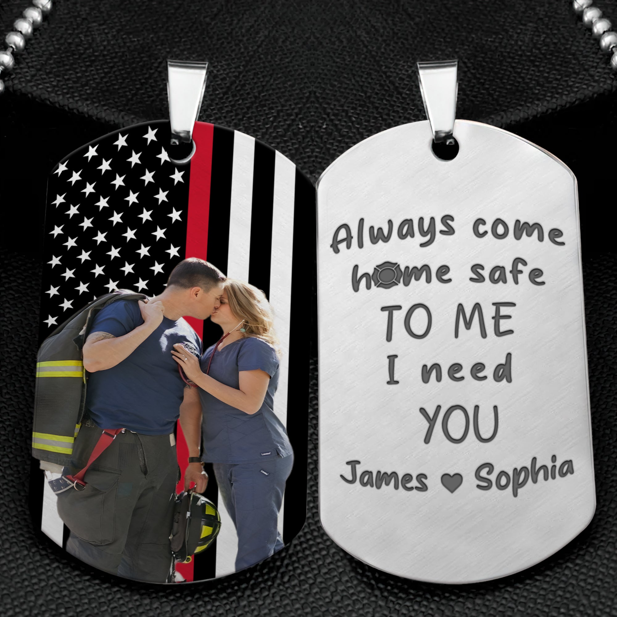 Custom Photo Dog Tag Necklace - Custom Photo Gifts For Firefighter 03HUDC070624 - Necklace - GoDuckee