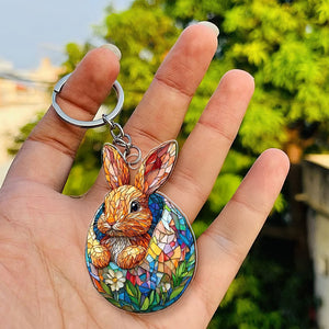 Personalized Gifts For Easter's Day Keychain 04xqqn180125 Rabbit Eggs - Keychains - GoDuckee