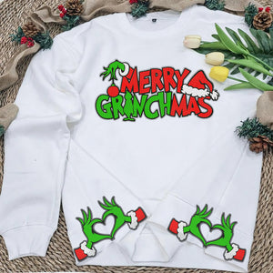 Merry Christmas Side Bow Embroidery Sweatshirt 09acqn011124 - Shirts - GoDuckee