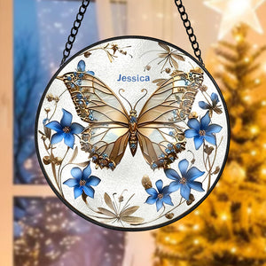 Personalized Butterfly Stained Glass Ornament 27acqn240824 - Ornament - GoDuckee