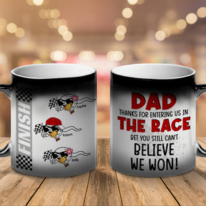 Dad Sperm Winners Personalized Magic Mug, Thanks For Entering Us In The Race - Magic Mug - GoDuckee