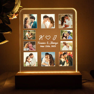 Couple Love Forever And Always, Personalized 3D Led Light Upload Photo, Couple Bedroom Led Light - Led Night Light - GoDuckee