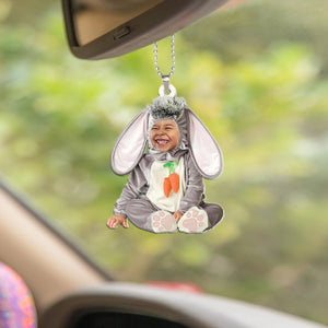 Custom Photo Gifts For Easter Baby Car Ornament Custom Face Easter Costume - Ornaments - GoDuckee