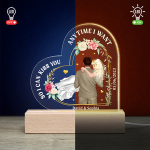 So I Can Kiss You Anytime I Want - Personalized Led Light - Gift For Couple - Led Night Light - GoDuckee