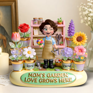 Mom’s Garden Love Acrylic Plaque - Personalized Gifts For Mom 02pgqn160326 - Shaped Plaques - GoDuckee