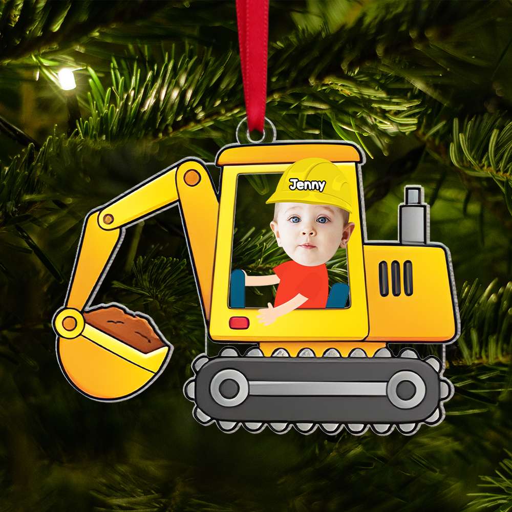 Custom Photo Gifts For Kids Acrylic Ornament, Construction Truck Lovers 01xqmh181124 - Ornament - GoDuckee