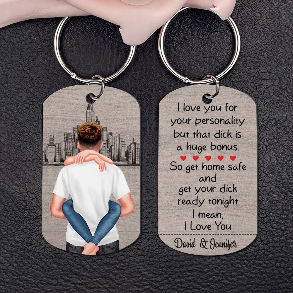 Personalized Drive Safe Keychain Gift For Men - Initial Engraved, Stainless Steel, Gift For Dad Husband Boyfriend