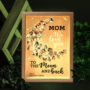 Custom Photo Gifts For Mom Light Frame We Love You To The Moon And Back - Canvas Print - GoDuckee
