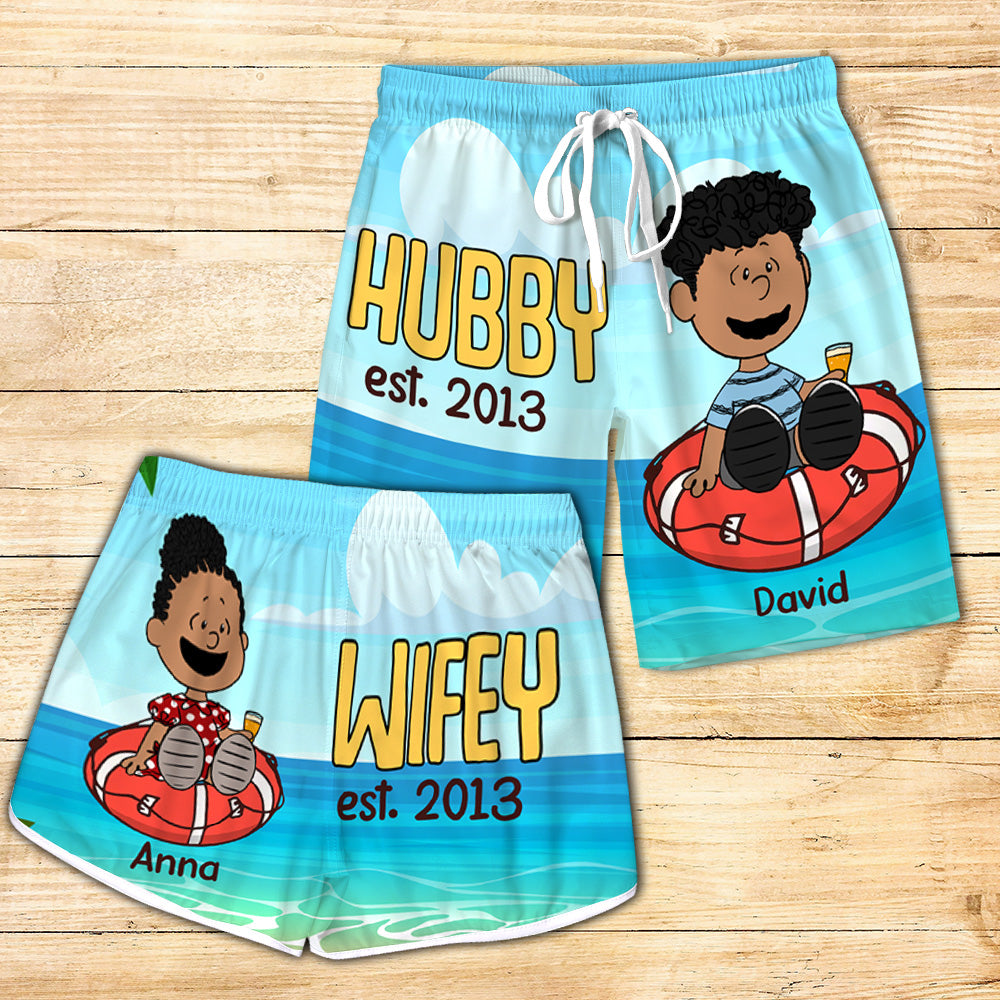 Personalized Gifts For Couple Matching Shorts 02xqtn180125pa - Beach Shorts - GoDuckee
