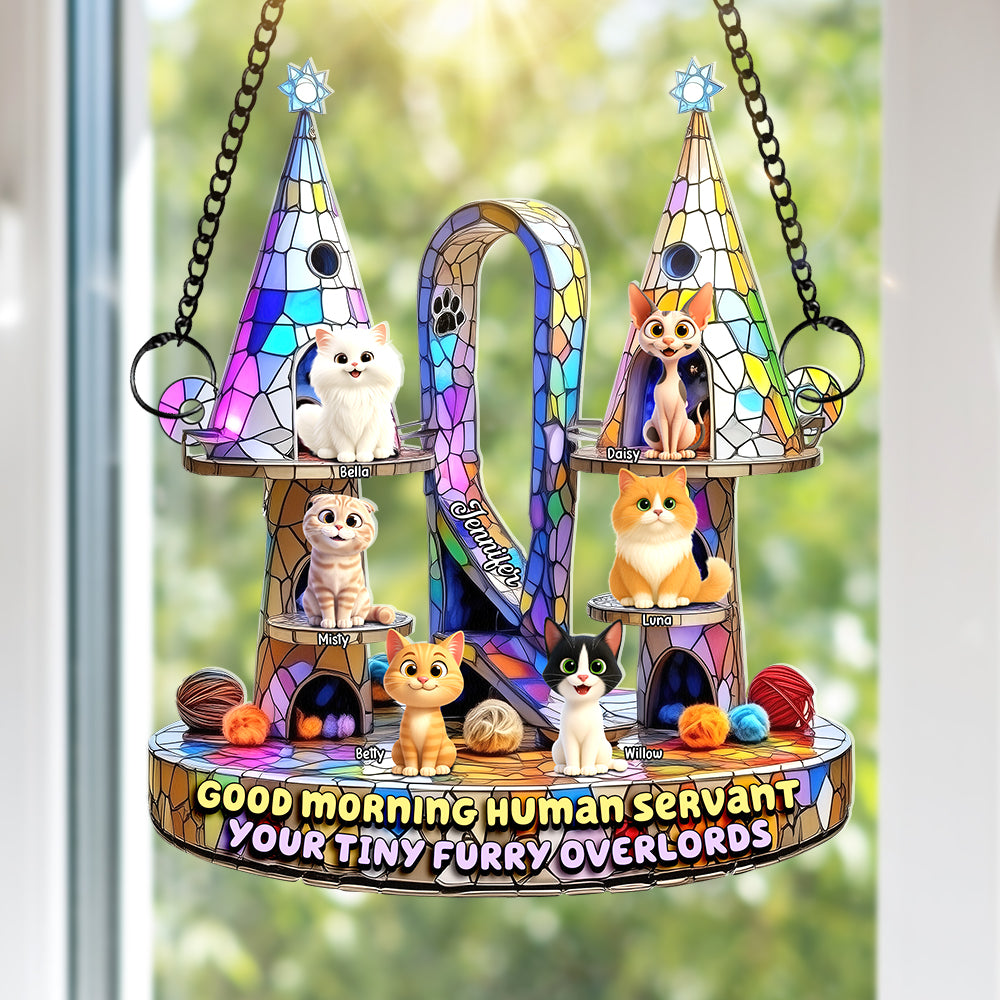 Furry Overlords Suncatcher Ornament - Personalized Christmas Gifts For Cat Lovers 06tgqn290725 - Ornament - GoDuckee