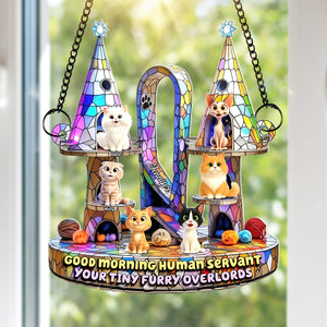 Furry Overlords Suncatcher Ornament - Personalized Christmas Gifts For Cat Lovers 06tgqn290725 - Ornament - GoDuckee