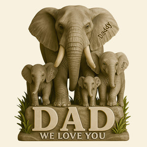 Elephant Dad We Love You Acrylic Plaque Personalized Gifts For Dad 02HUDT150525 - Shaped Plaques - GoDuckee