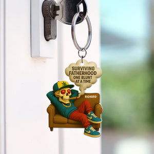 Fatherhood Keychain Personalized Gifts For Dad 04TOQN200525 - Keychains - GoDuckee