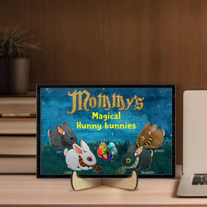 Personalized Gifts For Mom Wood Sign Mommy's Magical Hunny Bunnies 01HTMH240224 - Wood Signs - GoDuckee