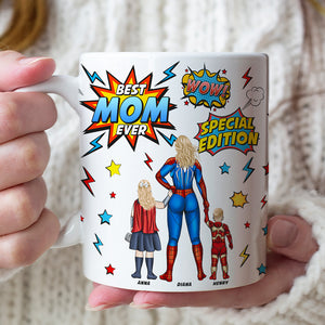 Personalized Gifts For Mom Coffee Mug Super Mom And Kids Mother's Day - Coffee Mug - GoDuckee