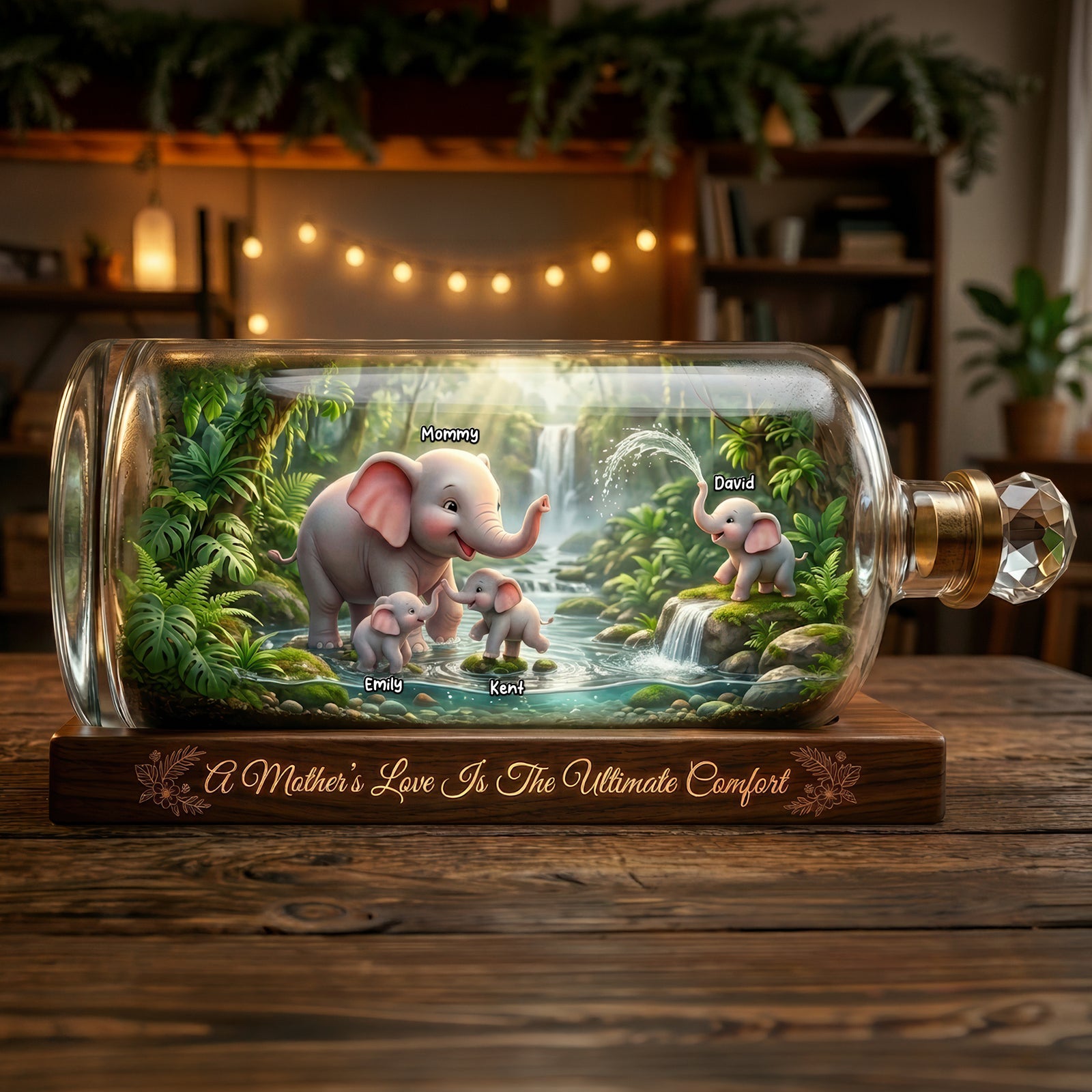 Elephant Family Love Acrylic Plaque - Personalized Mother's Day Gifts 03toqn180426 - Shaped Plaques - GoDuckee