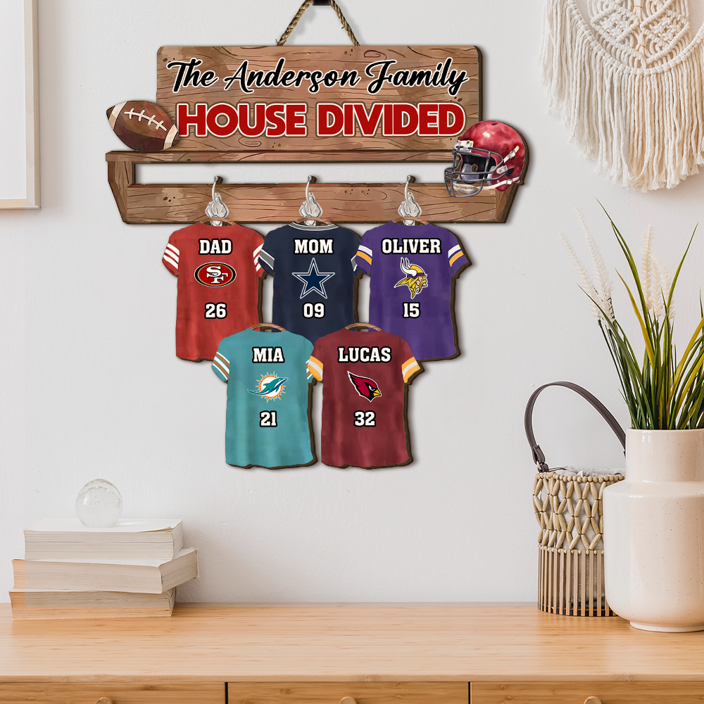 Personalized Gifts For American Football-Loving Family Wood Sign 05hupu211024 - Wood Sign - GoDuckee