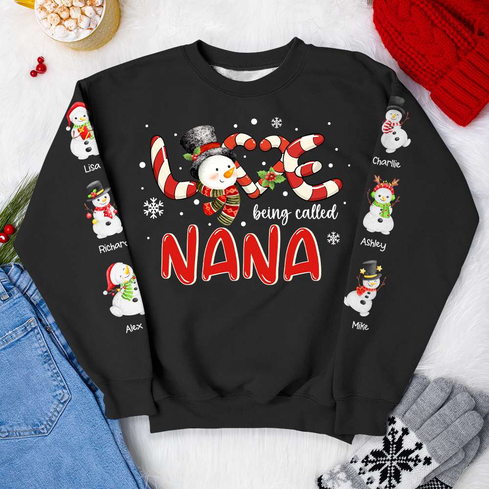 Love Being Called [Custom Quote], Gift For Family, Personalized Shirt, Snowman Family Shirt, Christmas Gift 01PGHN131023 - AOP Products - GoDuckee