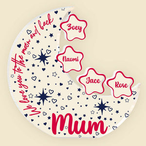 Personalized Gifts For Grandma Plaque We Love You To The Moon And Back - Shaped Plaques - GoDuckee